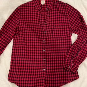 J.Crew The Perfect Shirt Red and Black Plaid Medium